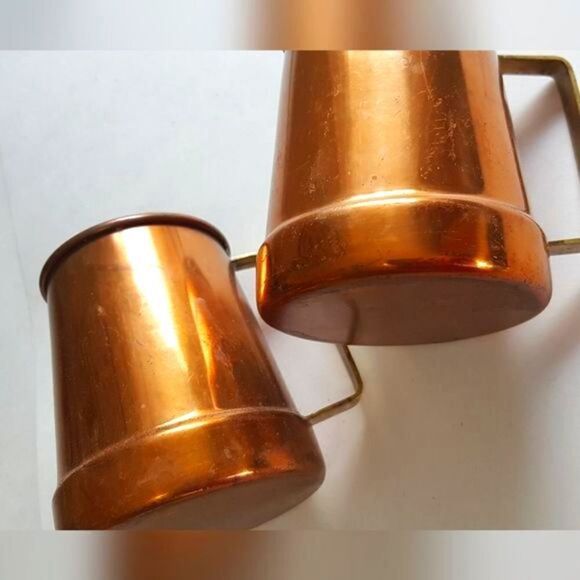 VINTAGE Two (2)  Copper Brass Handle Beer Steins/Mugs/Mule * Excellent C… - Picture 1 of 8
